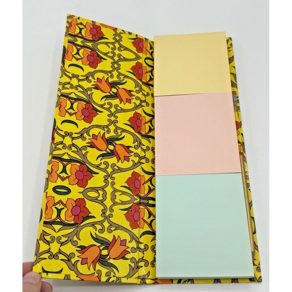 Vintage Retro Bright Yellow/Red/Orange Post-It Note Notebook W/Pencil Japan - Picture 5 of 9